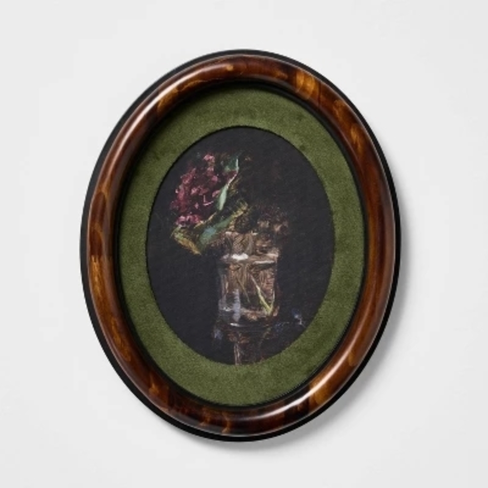 9"x11" Oval Frame Floral Wall Art - Threshold™ designed with Studio McGee
